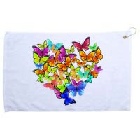 Colorful Cute Butterfly Heart Rainbow Butterflies Grommeted Golf Towel