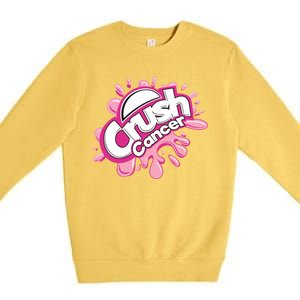 Crush Cancer Breast Cancer Awareness Premium Crewneck Sweatshirt