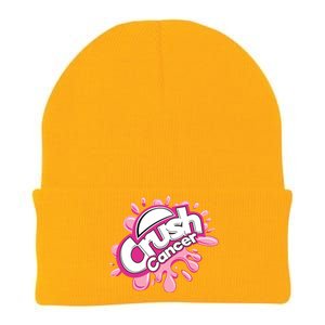 Crush Cancer Breast Cancer Awareness Knit Cap Winter Beanie