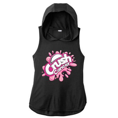 Crush Cancer Breast Cancer Awareness Ladies PosiCharge Tri-Blend Wicking Draft Hoodie Tank