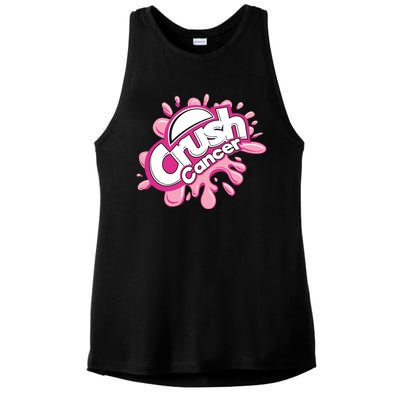 Crush Cancer Breast Cancer Awareness Ladies PosiCharge Tri-Blend Wicking Tank