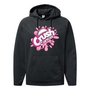 Crush Cancer Breast Cancer Awareness Performance Fleece Hoodie