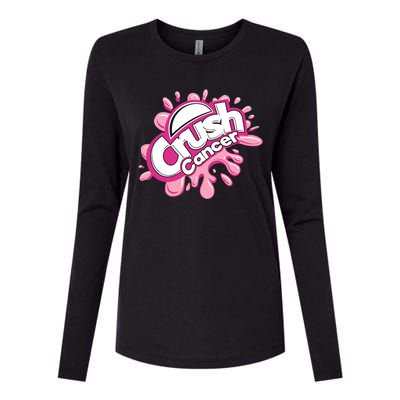 Crush Cancer Breast Cancer Awareness Womens Cotton Relaxed Long Sleeve T-Shirt