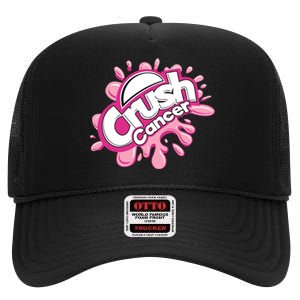 Crush Cancer Breast Cancer Awareness High Crown Mesh Back Trucker Hat