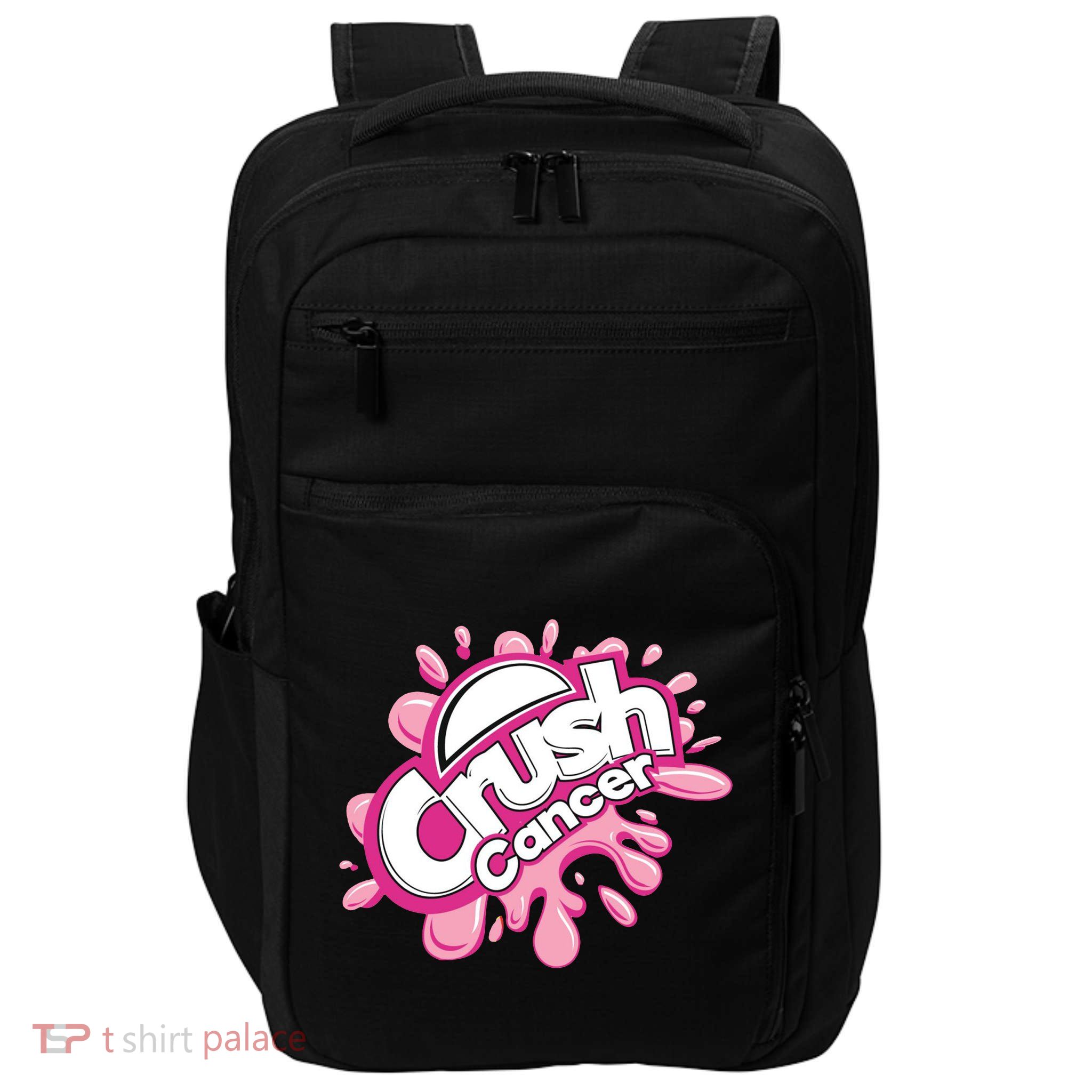 Crush Cancer Breast Cancer Awareness Impact Tech Backpack