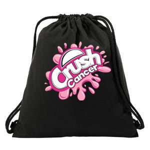 Crush Cancer Breast Cancer Awareness Drawstring Bag