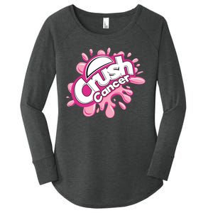 Crush Cancer Breast Cancer Awareness Women's Perfect Tri Tunic Long Sleeve Shirt