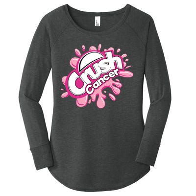 Crush Cancer Breast Cancer Awareness Women's Perfect Tri Tunic Long Sleeve Shirt