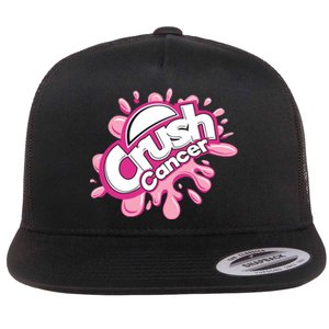 Crush Cancer Breast Cancer Awareness Flat Bill Trucker Hat