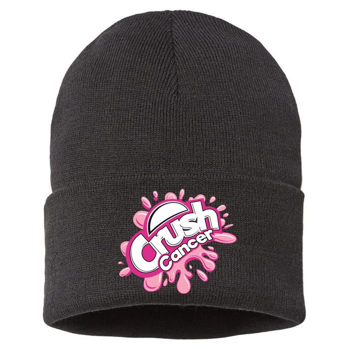 Crush Cancer Breast Cancer Awareness Sustainable Knit Beanie