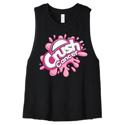 Crush Cancer Breast Cancer Awareness Women's Racerback Cropped Tank