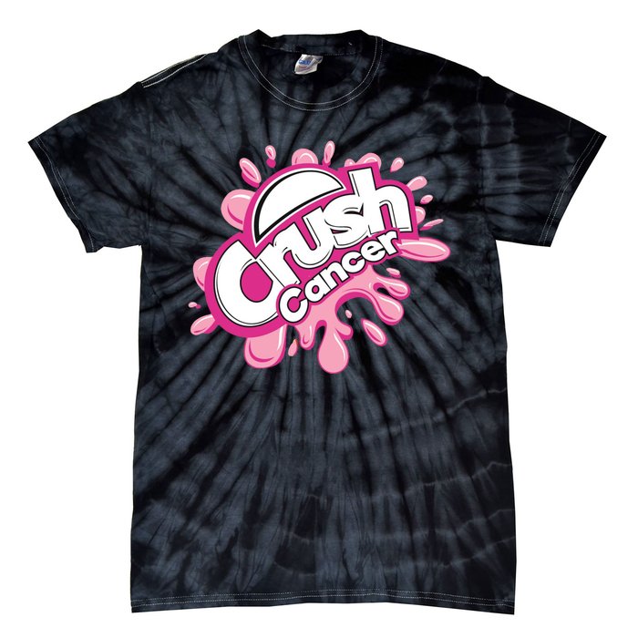 Crush Cancer Breast Cancer Awareness Tie-Dye T-Shirt