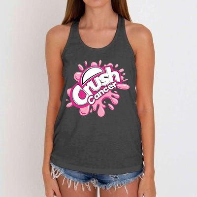 Crush Cancer Breast Cancer Awareness Women's Knotted Racerback Tank