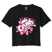 Crush Cancer Breast Cancer Awareness Women's Crop Top Tee