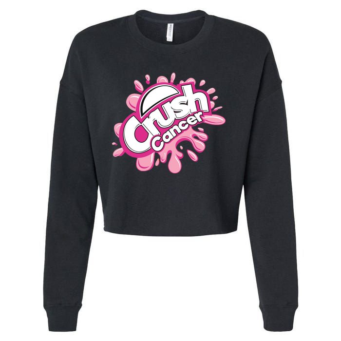 Crush Cancer Breast Cancer Awareness Cropped Pullover Crew