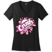 Crush Cancer Breast Cancer Awareness Women's V-Neck T-Shirt