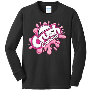 Crush Cancer Breast Cancer Awareness Kids Long Sleeve Shirt