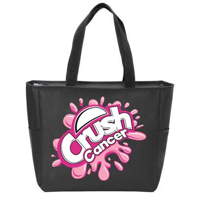 Crush Cancer Breast Cancer Awareness Zip Tote Bag