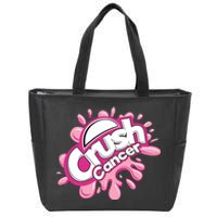 Crush Cancer Breast Cancer Awareness Zip Tote Bag