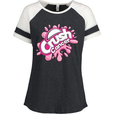 Crush Cancer Breast Cancer Awareness Enza Ladies Jersey Colorblock Tee