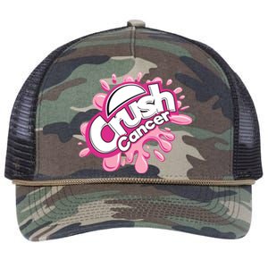 Crush Cancer Breast Cancer Awareness Retro Rope Trucker Hat Cap