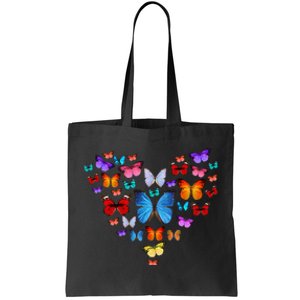 Colorful Cute Butterfly Heart Butterflies Tote Bag