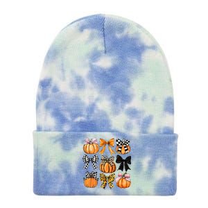 Cute Coquette Bows Pumpkin Season Halloween Autumn Fall Tie Dye 12in Knit Beanie