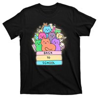 Cute Colorful Back to School Book Cats T-Shirt