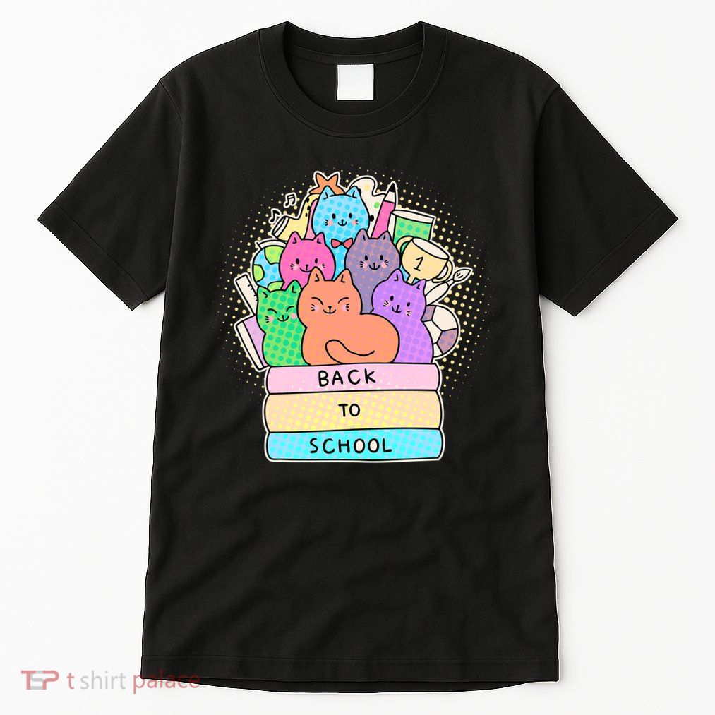 Cute Colorful Back to School Book Cats Tall T-Shirt