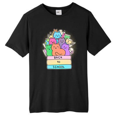 Cute Colorful Back to School Book Cats Tall Fusion ChromaSoft Performance T-Shirt