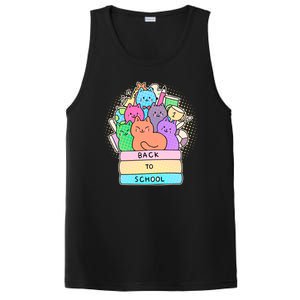 Cute Colorful Back to School Book Cats PosiCharge Competitor Tank