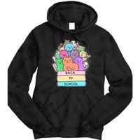 Cute Colorful Back to School Book Cats Tie Dye Hoodie