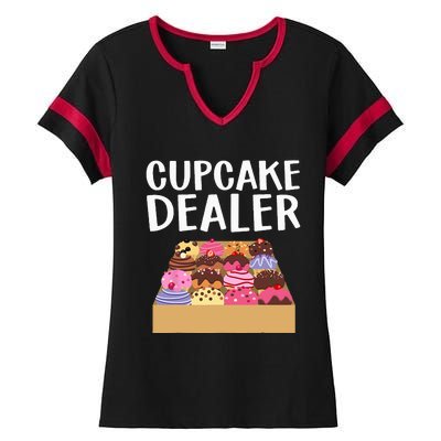 Cool Cupcake Baking Cookie Baker Cake Dealer Ladies Halftime Notch Neck Tee