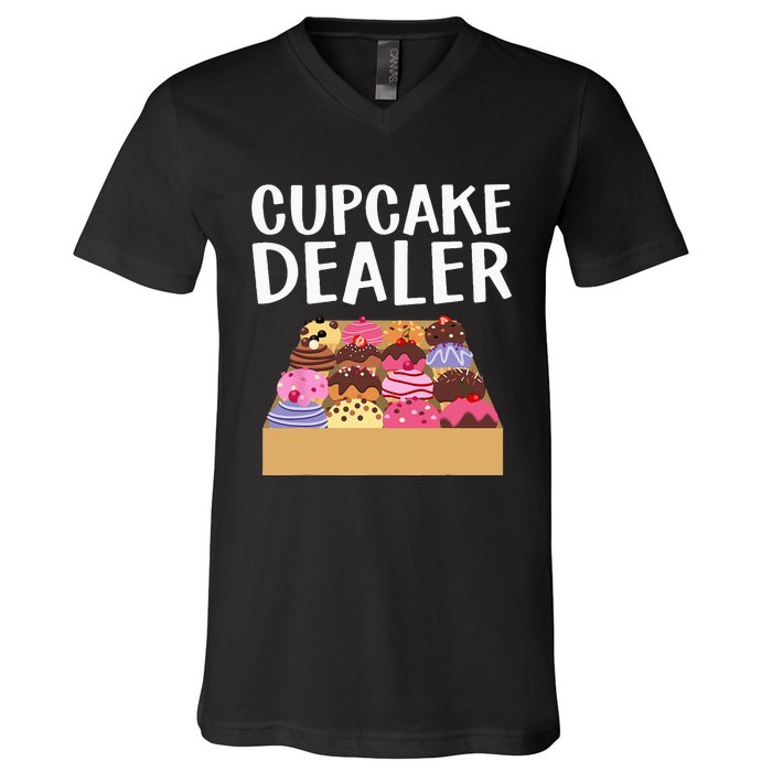 Cool Cupcake Baking Cookie Baker Cake Dealer V-Neck T-Shirt