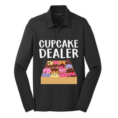 Cool Cupcake Baking Cookie Baker Cake Dealer Silk Touch Performance Long Sleeve Polo