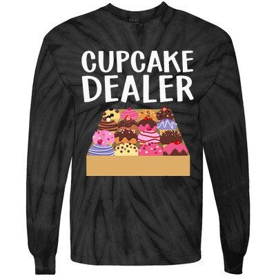 Cool Cupcake Baking Cookie Baker Cake Dealer Tie-Dye Long Sleeve Shirt