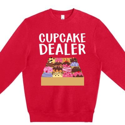 Cool Cupcake Baking Cookie Baker Cake Dealer Premium Crewneck Sweatshirt