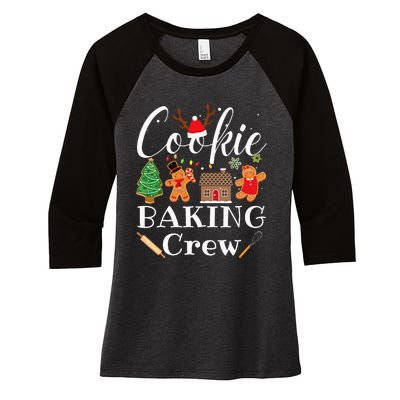 Christmas Cookie Baking Crew Family Baking Team Women's Tri-Blend 3/4-Sleeve Raglan Shirt