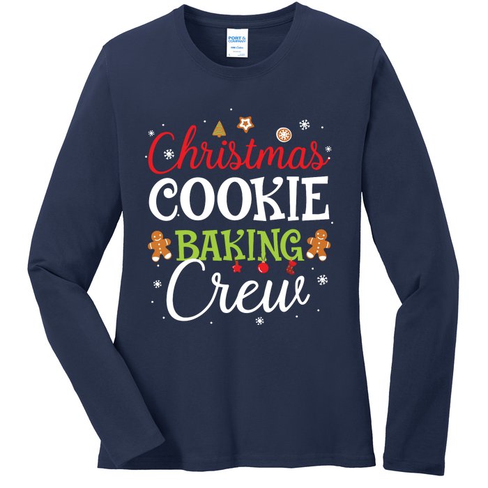 Christmas Cookie Baking Crew Funny Cookie Xmas Gifts Ladies Long Sleeve Shirt