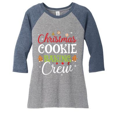 Christmas Cookie Baking Crew Funny Cookie Xmas Gifts Women's Tri-Blend 3/4-Sleeve Raglan Shirt