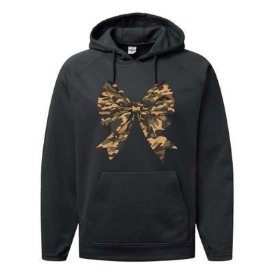 Camo Coquette Bow Duck Hunting Hunter Performance Fleece Hoodie