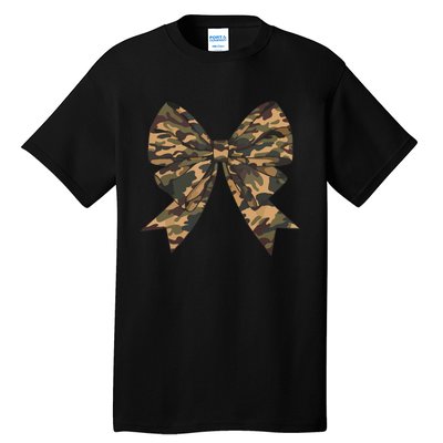 Camo Coquette Bow Duck Hunting Hunter Tall T-Shirt