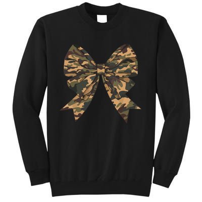 Camo Coquette Bow Duck Hunting Hunter Tall Sweatshirt