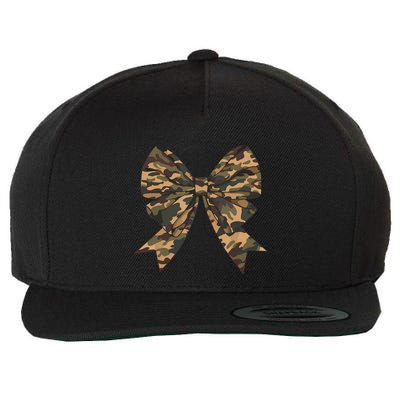 Camo Coquette Bow Duck Hunting Hunter Wool Snapback Cap