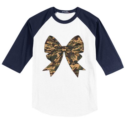 Camo Coquette Bow Duck Hunting Hunter Baseball Sleeve Shirt