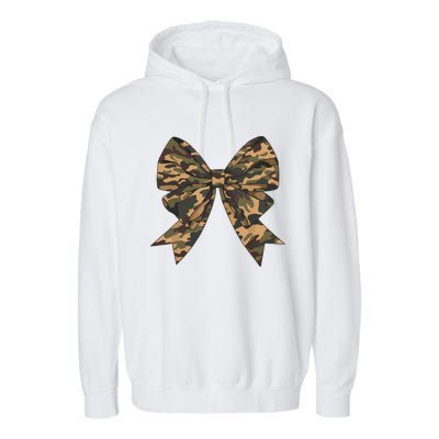 Camo Coquette Bow Duck Hunting Hunter Garment-Dyed Fleece Hoodie