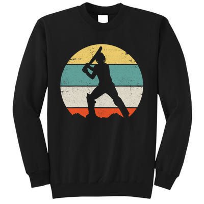 Cricketer Cricketing Bat And Ball Sport Retro Cricket Player Tall Sweatshirt