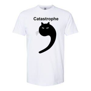 Catastrophe Comma Black Cat Funny Saying Cat As Apostrophe Softstyle CVC T-Shirt