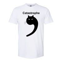 Catastrophe Comma Black Cat Funny Saying Cat As Apostrophe Softstyle CVC T-Shirt