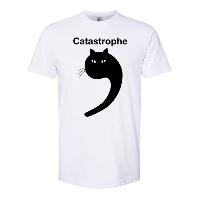 Catastrophe Comma Black Cat Funny Saying Cat As Apostrophe Softstyle CVC T-Shirt